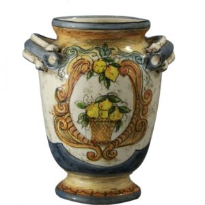 Vaso piccolo di ceramica in stile classico, cotto e decorato a mano