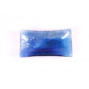 Vassoio rettangolare in vetro color blu zaffiro