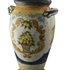 Portaombrelli in ceramica cotta e decorata a mano