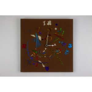 Orologio da parete in vetro marrone - Composizione two